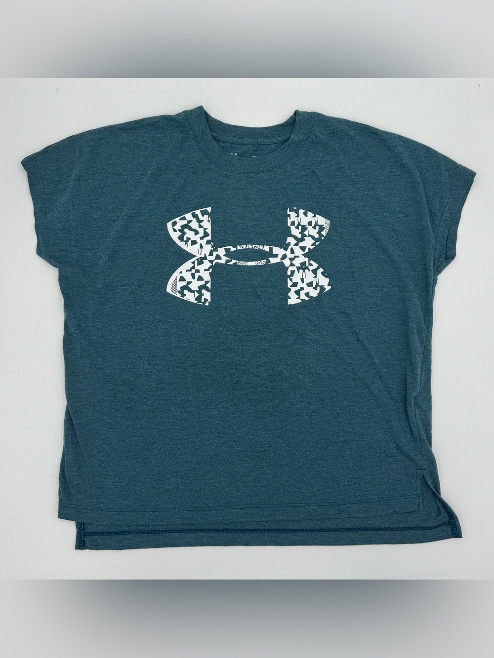 Under Armour Teal Blue Logo Short Sleeve Tee